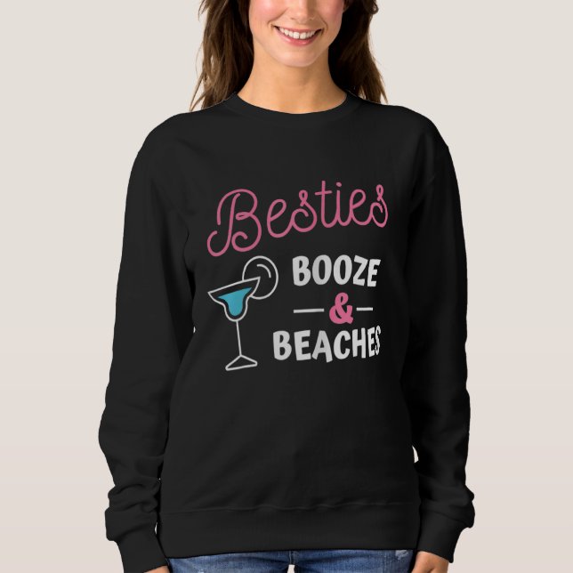 Camiseta Melhores Amigas Bebidas Praias Para Mulheres (Frente)