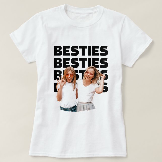 Camiseta Melhores Amigas Foto Personalizada Presente da Mel (Frente do Design)