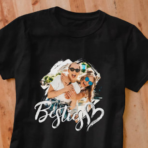 Camiseta Melhores Amigas Grunge Simples Moderno Coração Fot
