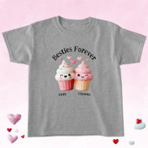 Melhores Amigas Kawaii Cupcake com Corações