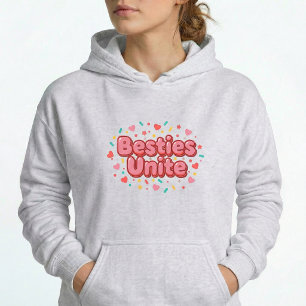 Camiseta Melhores Amigas Unidas Blusão com Capuz Melhor Ami