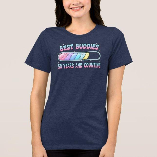 Camiseta Melhores Amigos 50 Anos e Contando (Frente)