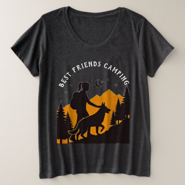 Camiseta Melhores amigos acampando (Frente do Design)