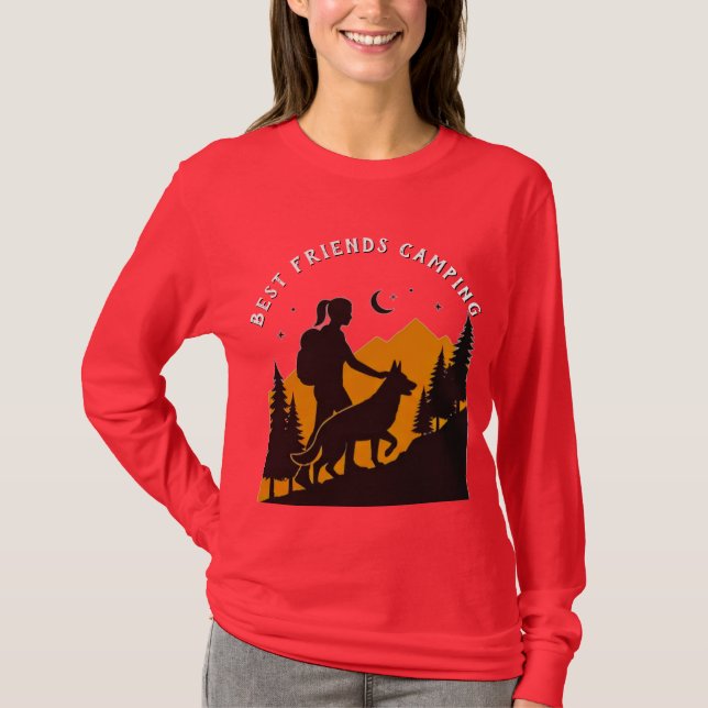 Camiseta Melhores amigos acampando (Frente)