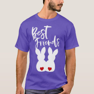 Camiseta Melhores Amigos BFF Casal de Amor de Bunnies de Pá