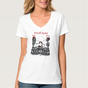 Camiseta Melhores Amigos Casal Esqueleto
