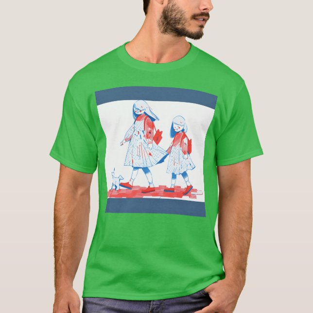 Camiseta Melhores amigos com retrato de cão (Frente)