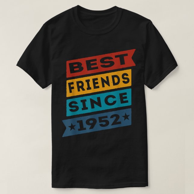 Camiseta Melhores Amigos Desde Besties BFF 1952 (Frente do Design)
