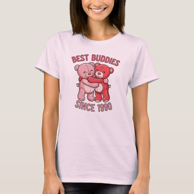 Camiseta Melhores Amigos Desde Urso de 1990 (Frente)