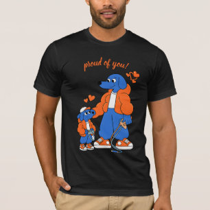Camiseta Melhores Amigos: Duo Pai e Filho Blue Dog (Laranja