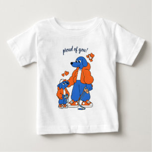 Camiseta Melhores Amigos: Duo Pai e Filho Blue Dog (Laranja