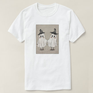 Camiseta Melhores Amigos Fantasmas de Mão Dada Chapéus de B