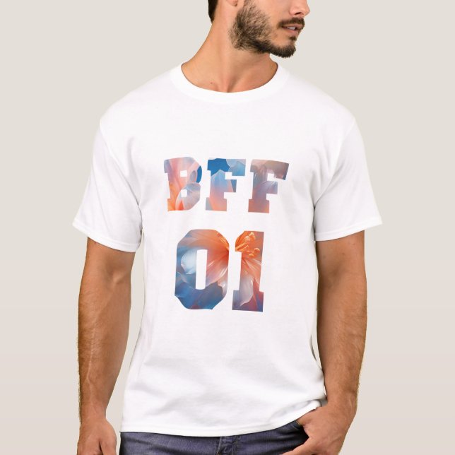 Camiseta Melhores amigos Flor para 3 - BFF 01 (Frente)