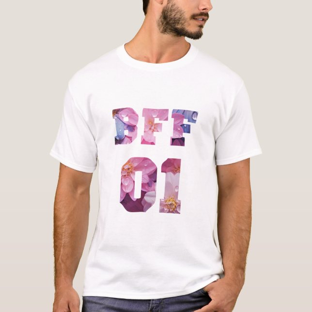 Camiseta Melhores amigos Flor para 3 - BFF 01 (Frente)