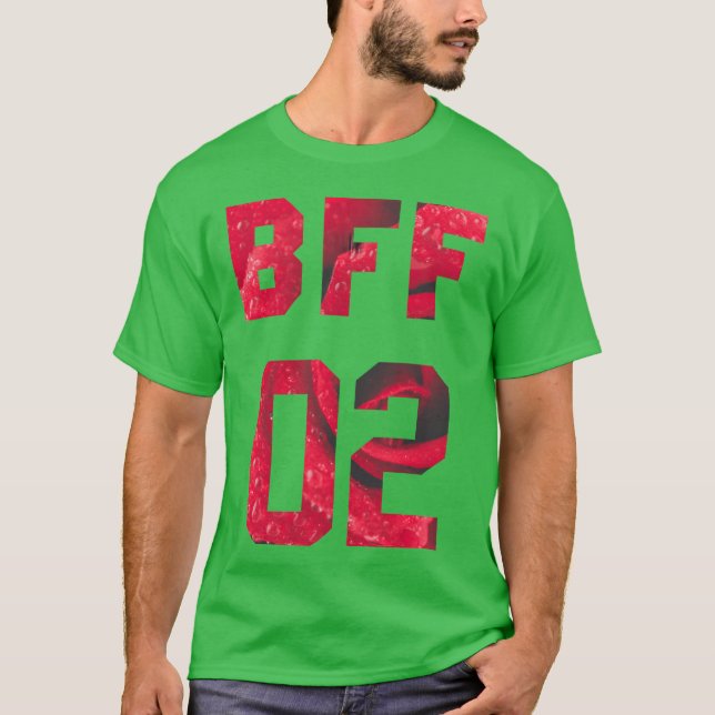 Camiseta Melhores Amigos Flores para 3 BFF engraçado (Frente)