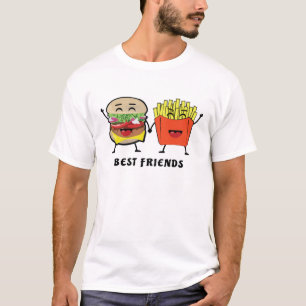 Camiseta Melhores Amigos - Hambúrguer e Batatas Fritas - Di
