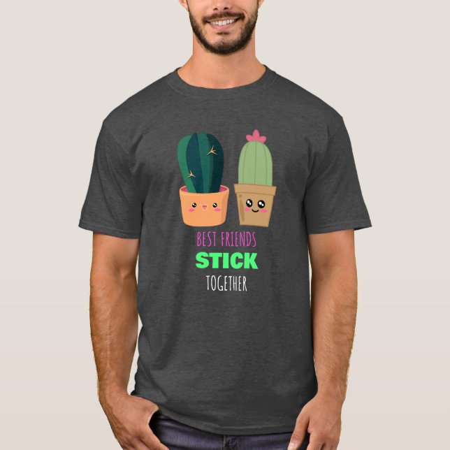 Camiseta Melhores Amigos Juntos - Canhão de Cactus Bonito (Frente)
