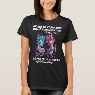 Camiseta Melhores Amigos Lembram Que Se Cair