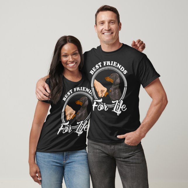 Camiseta Melhores Amigos Para a Vida Humano e Cachorro (Unissex)