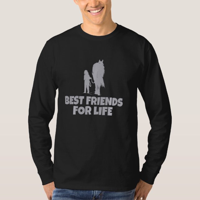 Camiseta Melhores Amigos Para Cavalos De Vida (Frente)