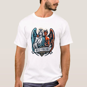Camiseta Melhores Amigos para Sempre: Anjo e Diabo