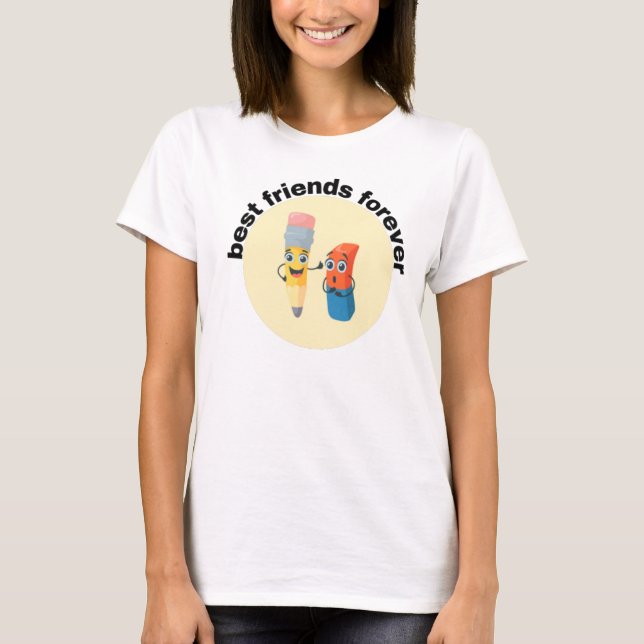 Camiseta melhores amigos para sempre |engraçado (Frente)