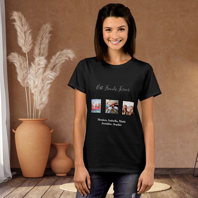 Camiseta Melhores amigos para sempre Nomes de Fotografias P (Criador carregado)