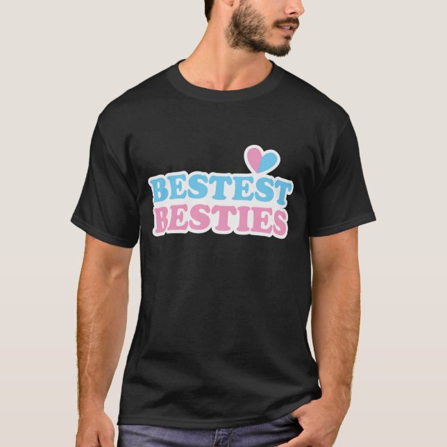 Camiseta MELHORES BESTS com corações bonitos melhores amigo (Frente)