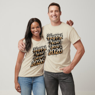 Camiseta Melhores Desejos de Feliz Ano Novo 2026 para Amigo