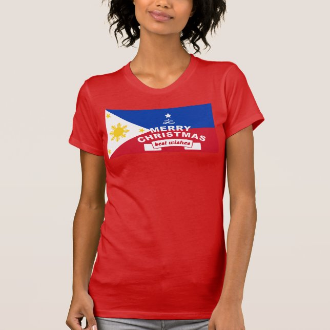 Camiseta Melhores Desejos para Feliz Natal e Feliz ano novo (Frente)