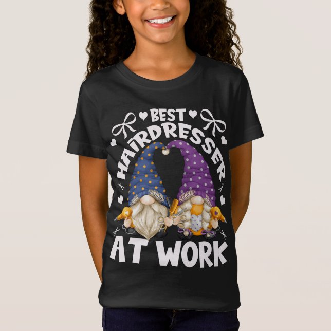 Camiseta Melhores Gnomos De Cabeleireiro Para A Mãe Com Bar (Frente)