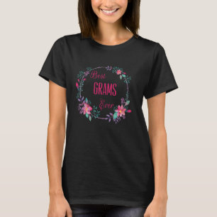 Camiseta Melhores Grams de Sempre com Tia Avó Floral Rosa D