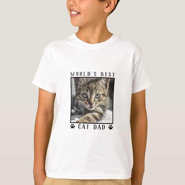 Camiseta Melhores impressões de fotos de Pai de Gato do Mun (Frente)