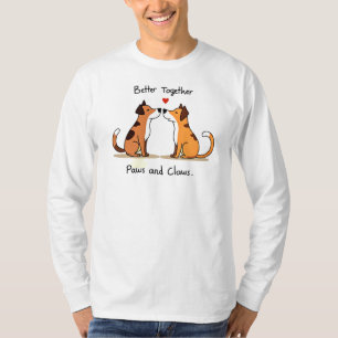 Camiseta Melhores Juntos: Dois Cães de Cartoon