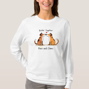 Camiseta Melhores Juntos: Dois Cães de Cartoon
