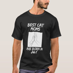 Camiseta Melhores Mães de Gato aniversário de julho