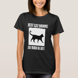 Camiseta Melhores Mães de Gato aniversário de julho