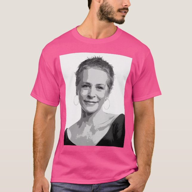Camiseta Melissa Mcbride Black White Pop Art Dor Retrato (Frente)