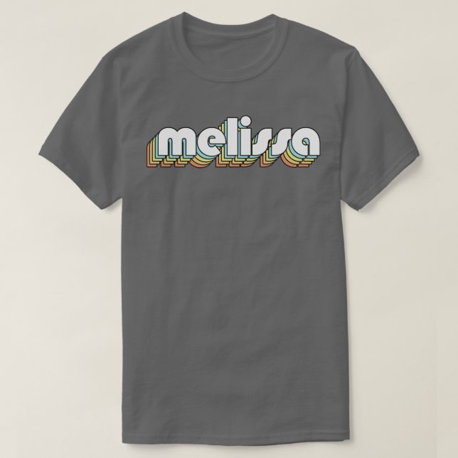 Camiseta Melissa Retro Rainbow Tipografia Estilo Desvanecid (Frente do Design)