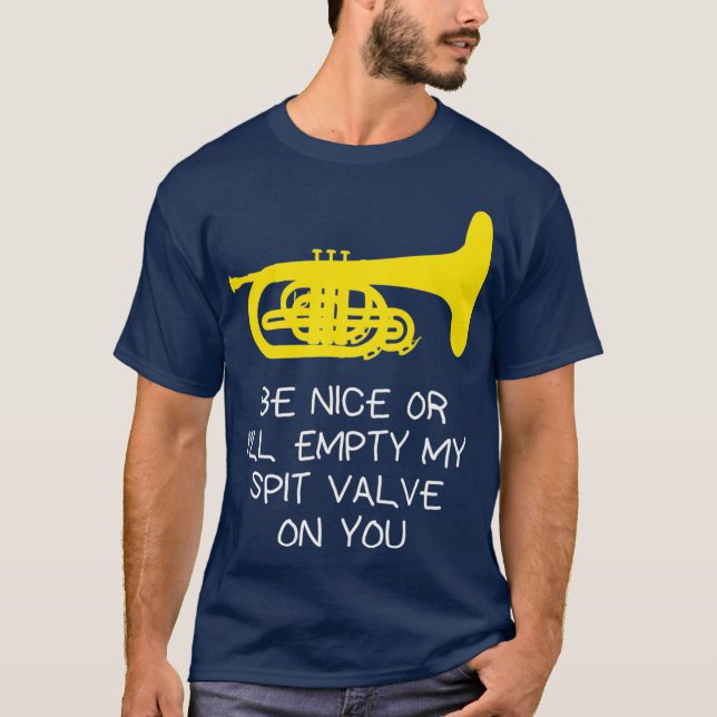 Camiseta Mellofone Engraçado Seja legal ou esvazie minha cu (Frente)