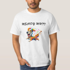 Camiseta "Melody Mutt" - Desenho de Cachorro Music