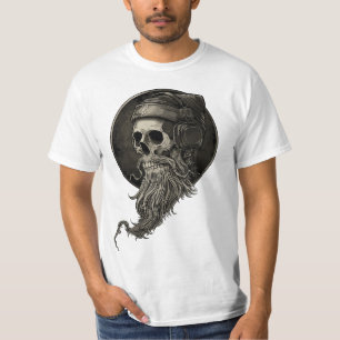 Camiseta Melomaniac Bearded Skull New Halloween 2023