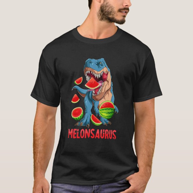 Camiseta Melonsaurus Watermelon Dinosaur Summer Tropical Fr (Frente)