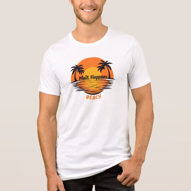 Camiseta Melt Happens – Sunset Beach Vibes Design (Frente)