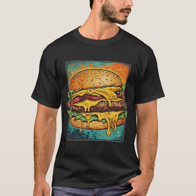 Camiseta Meltdown Cheese Burger Illustration (Frente)