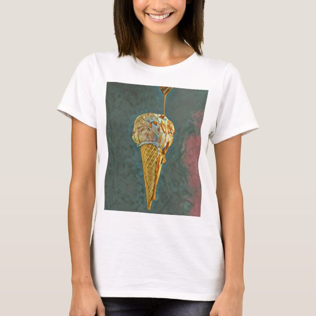 Camiseta Melted chocolate ice cream cone (Frente)