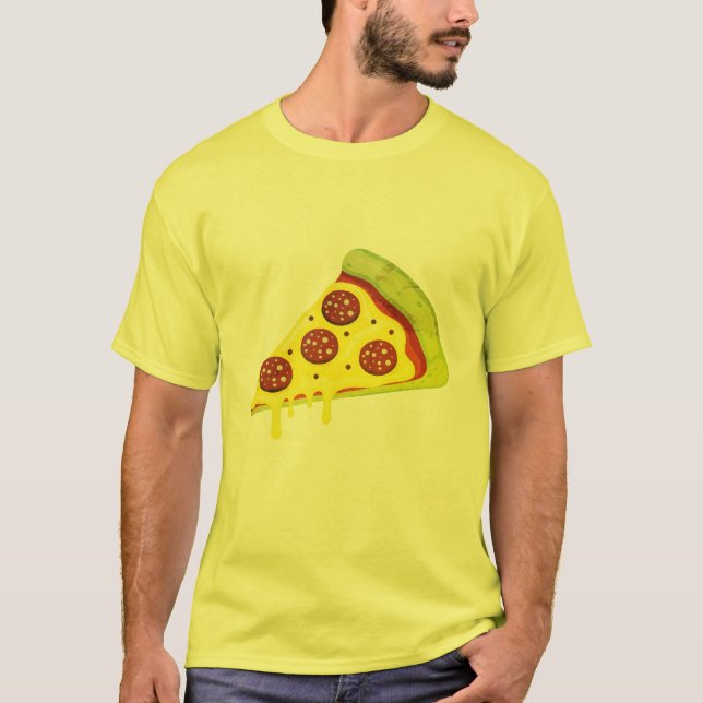 Camiseta Melting Cheesy Pepperoni Pizza Slice (Frente)