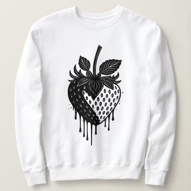 Camiseta Melting Drip Strawberry Artwork (Frente do Design)