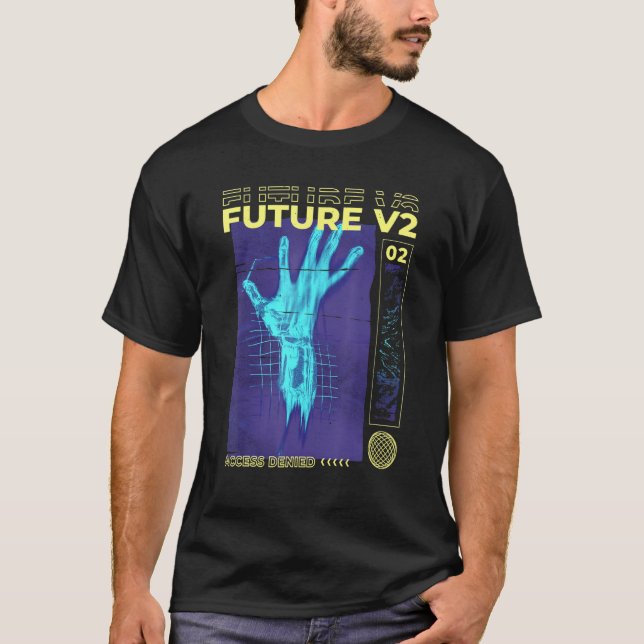 Camiseta Melting Hand Futurism Future Virtual Reality KI AI (Frente)