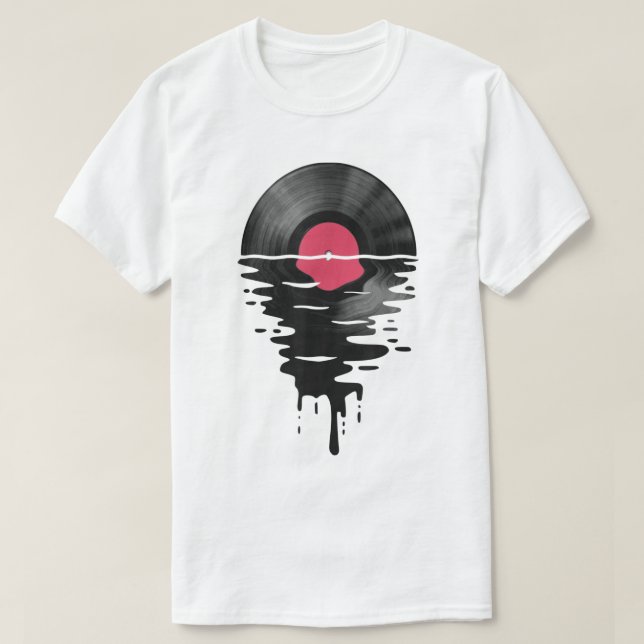 Camiseta Melting Vinyl Record Retro Design (Frente do Design)